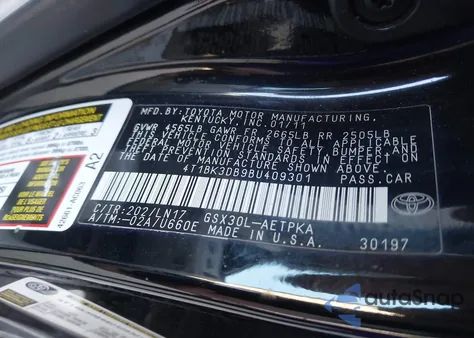 2011 Toyota Avalon Limited from USA, damaged, VIN 4T1BK3DB9BU409301